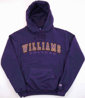 Wreck erosion Specialist Hooded heavyweight sweatshirt from Champion with front muff pocket and  tackletwill Williams and embroidered College on the front. Purple. |  CS2071-PURPLE